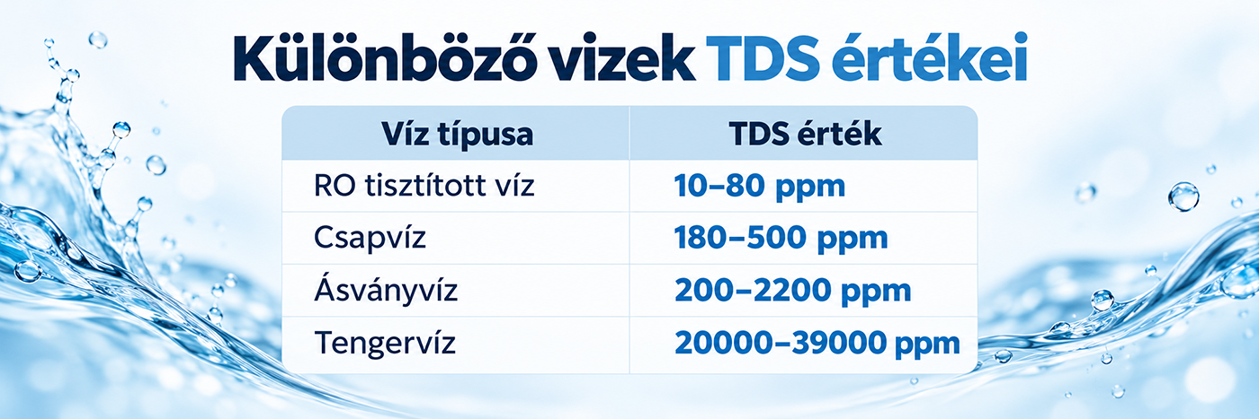 _ különböző vizek tds értékei táblázat